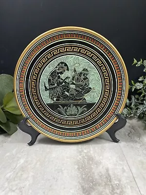 Vintage Handmade Red Clay Pottery Plate 9”Hand Painted Grease Warriors Mending • $27.59