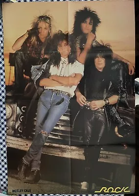 Vintage Motley Crue Vince Neil Nikki Sixx Tommy Lee Giant Magazine Poster • $29.99