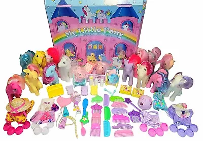 Vintage 1985 My Little Pony Case 16 Ponies Clothes Baby Accs Gen 1 Vtg Toys G1 • $24.99