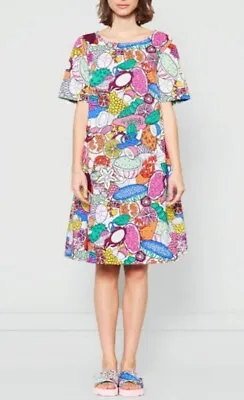 GORMAN Women's Fruit Printed Cotton Midi Dress Pickets Size 10 12 GUC • $89.95