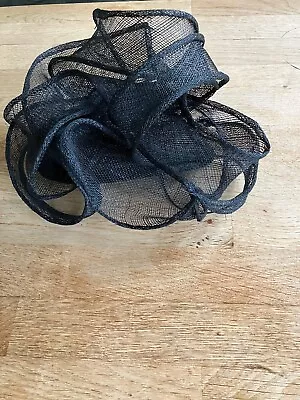 Lovely Black Fascinator. Intricate Coiled Mesh Design On Small Base With Elastic • £6.50