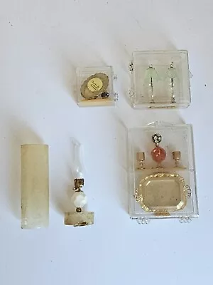 Vintage Chrysnbon Dollhouse Miniature Lot Perfume Oil Lamp Decanter & Lamps RARE • $49.99