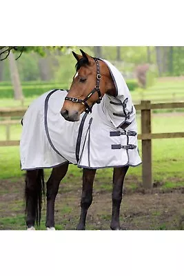 Masta Zing Lightweight Mesh Fly Horse Rug With Fixed Neck Blue Or White All Size • £34.99