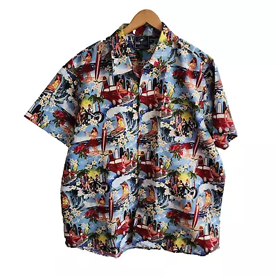 DBK Apparel Label Mens Size 4XL Hawaiian Tropical Vtg Style Surf Collared Shirt • $35