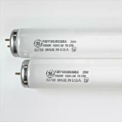 2x GE F20T12/D/ECO/EX 20W 6500K 24  T12 Linear Fluorescent Tube Light Bulb 83768 • $21.99