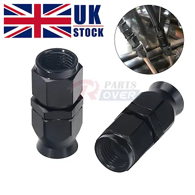 2pcs AN-6 6AN PTFE Straight Swivel Fuel Oil Coolant Braided Hose Fitting Adapter • £14.49