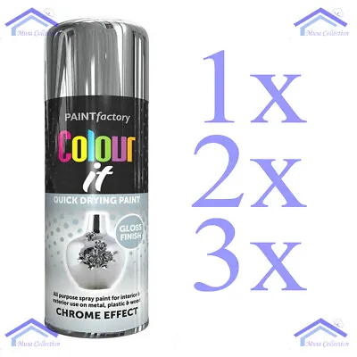 Colour It Chrome Foil Mirror Effect Gloss Auto Spray Paint DIY Car Aerosol 400ml • £6.25