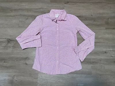 J Crew Women's Size 2 The Perfect Shirt Plaid Gingham Button Down Pink White • $14.90