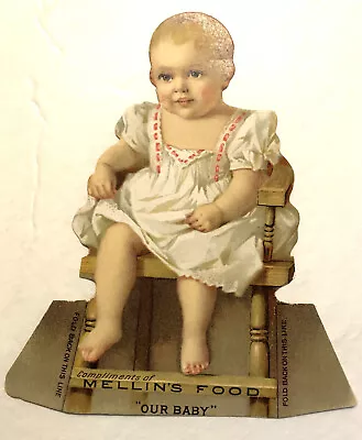 1880's Mellin's Baby Food Victorian Diecut Stand Up Advertising Card Boston Ma. • $5.45