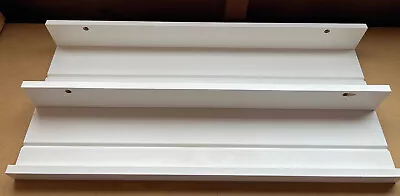 IKEA MOSSLANDA Picture Ledge White 55 Cm Fibreboard Rail Shelf X2 - Used • £17.95