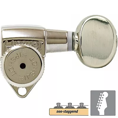 NEW Hipshot Grip-Locking Non-Staggered Open-Gear 6 In Line OVAL Buttons NICKEL • $89.95