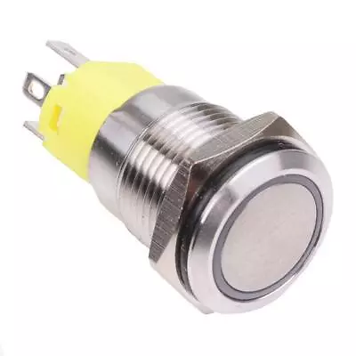 £5.49 • Buy White LED On-(On) Momentary 16mm Vandal Resistant Push Switch SPST