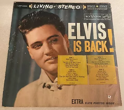 Elvis Presley - Elvis Is Back! 1960 LP RARE TWO HYPE STICKER COVER ONLY • $45