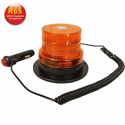 £26.50 • Buy R65 MICRO MAGNETIC AMBER LED BEACON Flashing Warning Strobe Light Bar 12/24v