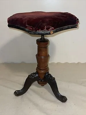 Antique Geo W Archer Piano Stool Wood Metal Ornate 1873 Rochester New York Read  • $110