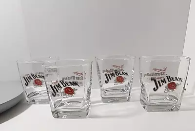 Jim Beam 2013 Genuine Bourbon Beam Whiskey Glass Collectible Barware Set Of  4 • $49
