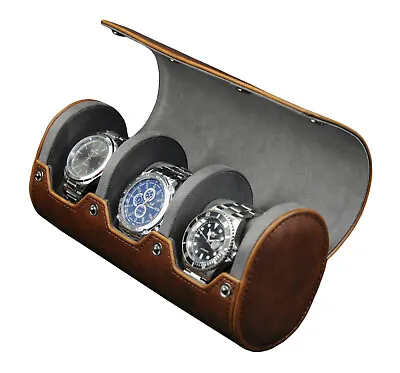 3 Slots Valet PU Leather Watch Roll Case Jewelry Organizer Box For Men And Women • $59.99