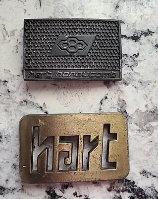 Lot Of Two Vintage 1970s Hart Skis Belt Buckles Hart Honeycomb/Hart Brass • $65