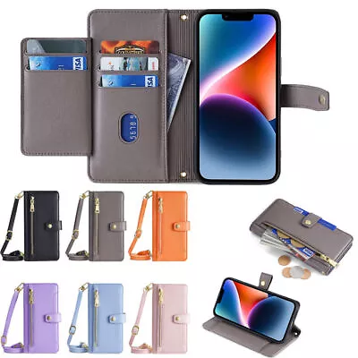 For Google Pixel 6 / 7 Pro / 6A / 8 Pro Lanyard Zipper Wallet Case Phone Cover • $15.97