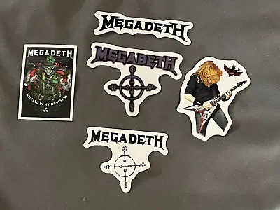 Lot Of 5 MEGADETH 3/4  To 3   Band Logo STICKERS Fast FREE SHIP! Dave Mustaine • $8