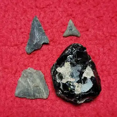 Arrowhead 4 Pcs Multicolor Gunma Japanese Arrow Parts Yajiri Stone Age Antique • $164.37