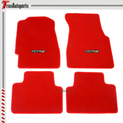 Fits 92-95 Honda Civic Front Rear Floor Mats Red Nylon Carpet W/ Mugen 4PC Set • $58.99