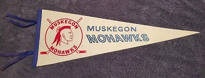 ☆☆☆☆Vintage 1960's Muskegon Mohawks Hockey Pennant Rare☆☆☆☆ • $225