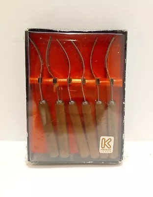 Vintage MCM Small Appetizer Forks Fondue Teak Handles Unopened New Old Stock • $18.50