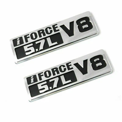 $25.99 • Buy 2X Chrome Black ABS PRO I Force V8 5.7L Tundra Door Side Emblem Fender Badges