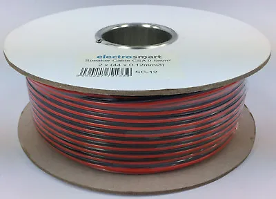 100m Red & Black 2x 0.5mm Speaker Cable Wire For Car Home Stereo HiFi Audio • £15.99