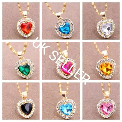 £4.45 • Buy Sleek Titanic Heart Of Ocean Style Fine Crystal Rhinestone Heart Shaped Necklace