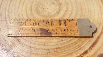 $6.20 • Buy Vintage Rabone No. 1167 Boxwood & Brass 4 Fold 2ft Rule.