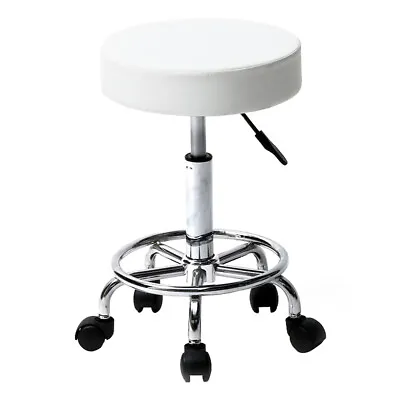 Rolling Adjustable Swivel Round Stool Salon Spa Tattoo Chair With Wheels UK • £26.99