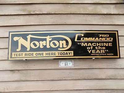 1960's Norton 750 Commando Motorcycle Dealer Sign/garage Art 1'x46  Aluminum • $72.99