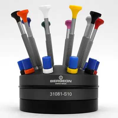 Bergeon Watchmakers Screwdriver Set (10) On Stand Non-magnetic - Hs31081-s10 • $1099.99