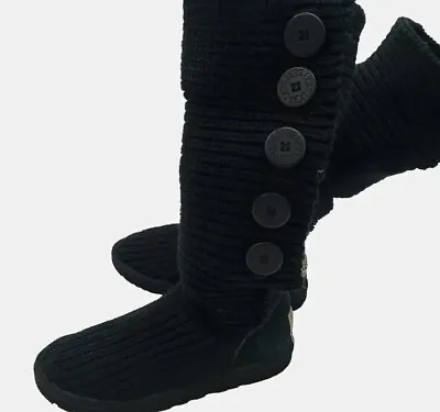 UGG Australia Cardy Classic Knit Tall Sweater Women’s Black Boots Size: 6 • $25.63