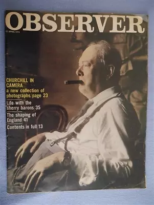 April 1974 Observer Magazine Churchill In Camera Sherry Barons • £2.99