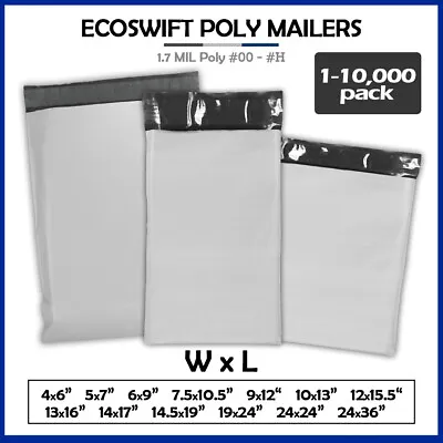 Poly Mailers 2.35MIL Shipping Envelope Mailing Bags Plastic Seal Choose Size • $2.49