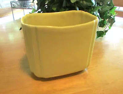 VTG Alamo Pottery 737 Fluted Chartreuse Yellow Ceramic Vase • $12.99