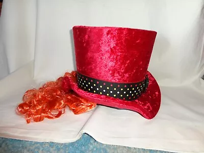 New Disney Mad Hatter Costume Hat With Wig Alice In Wonderland Youth Size • $15