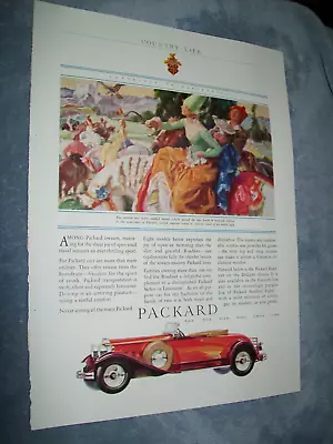 1930 Packard Roadster On Deluxe Chassis - Large  Color Ad • $14.95
