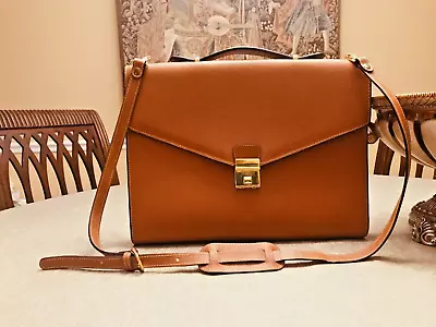 LANCEL Of PARIS  London Tan  Epi Leather Briefcase / Doctor Bag - Made In France • $349