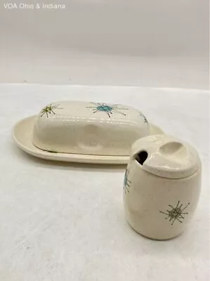 Vintage Franciscan Atomic Starburst Covered Butter Plate & Sugar Bowl With Lid • $30