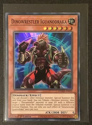 Dinowrestler Iguanodraka | DAMA-EN094 | Super Rare | 1st Edition | YuGiOh TCG • £1.25