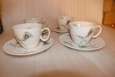 $27.96 • Buy 8 Pc RAYMOND LOEWY Continental China~ JET ROSE ~ Germany 4 CUPS / SAUCERS~ EXC