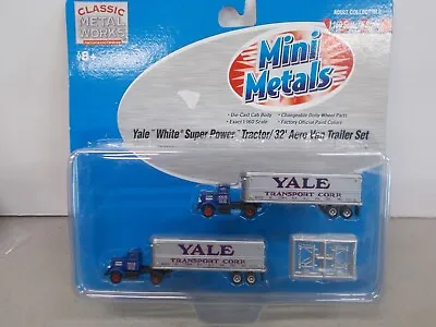 Mini Metals ~ Yale White Super Power Tractors & 32' Trailers ~lot C~n Scale • $22