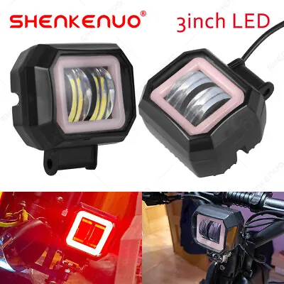 2 3inch Square LED Work Light Bar Spot Pods RED Halo DRL Driving Fog Offroad ATV • $35.99