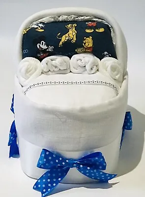 Baby Nappy Cake Crib Cot Cute Gift Baby Shower Boys • £15