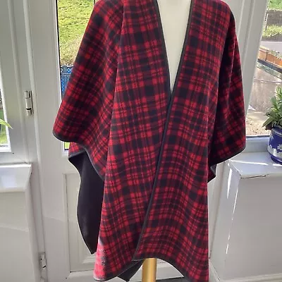 Ladies Cape Wrap Shawl Red Tartan  • £12