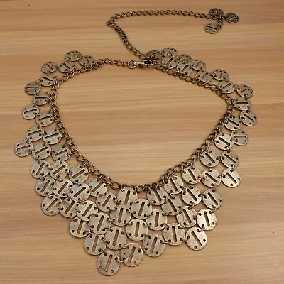 VINTAGE Medieval Chain Belt Womens XS Hammered Metal Gypsy Concho Indian Hippie • $61.99